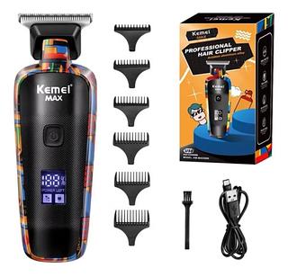Máquina De Cabelo Barba Kemei MAX-5090 Para Homens Profissional Máquina De Corte Barbeador Elétrico