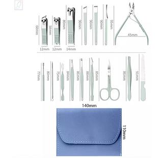 Kit 16 Peça Cortador De Unha Feminino Masculino Portátil Para Viagem E Bolsa