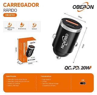 20W Carregador Veicular Turbo USB 3.0 PD 3.0 Carregador Carro Tipo C Para Mini Xiaomi Huawei IOS