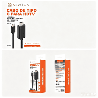 Cabo Tipo-c X Hdmi 4k 1.8m P/ New Macbook Pro