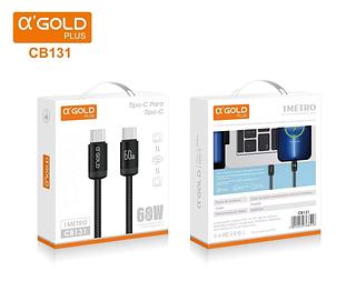 CABO DE CARGA RÁPIDA TURBO POWER 30W TIPO C PARA TIPO C 1 M METROS AGOLD