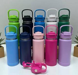 Garrafa térmica inox 550ml, bico duplo com capa protetora de silicone+Marca stanley