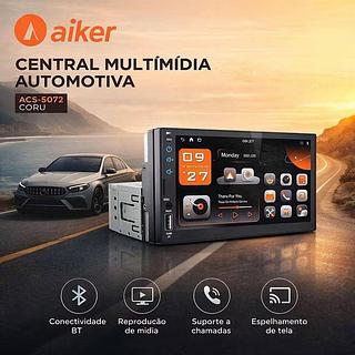 central multimidea Mp5 1Din 2Din carplay 7 polegadas android auto espelhamento USB Bluetooth