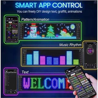 Painel De Pixel Matriz LED Rolagem Publicidade Brilhante Sinais Flexível USB 5V Sinal Do Carro Controle App Bluetooth