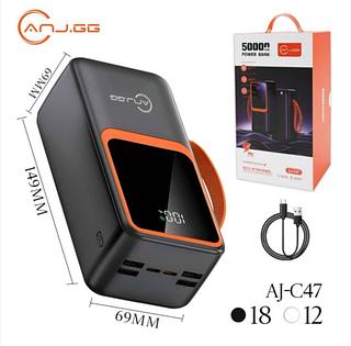 ￼Carregador Portátil Power Bank Grande 50000mah Turbo 22.5W PD Rápido