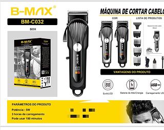 ￼Máquina De Cortar Cabelo Cortador Barbeador Aparador Profissional Acabamento Barba 8 Peças Elétrico