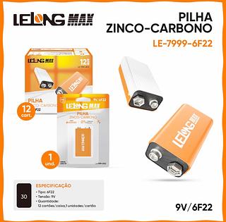 Bateria 9v Alcalina Lelong Original Prime 1 Unidade