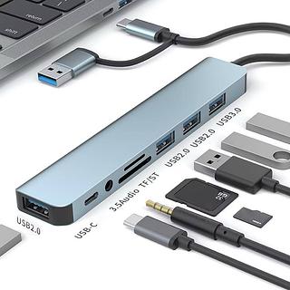 8-Em-2 USB A E C Hub Type-Docking Station Adaptador Multiporta 3.0 Transferência Rápida De Dados Leitor De Cartão SD TF