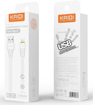 Cabos Celular para iPhone KAIDI 1m Transfere Dados e Carga Rápido