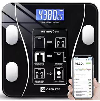 Balança Digital Corporal Bioimpedancia Aplicativo Bluetooth 180kg bm-a15