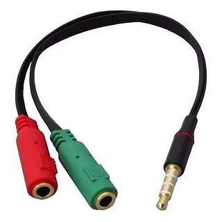 Cabo Adaptador P3 Macho para 2 P2 Fêmea / Fone e Microfone para Headset 3.5mm