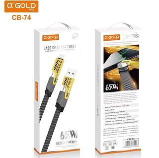 Cabo Turbo Tipo C para iPhone Xiaomi Samsung USB 4 em 1 Turbo 65W/PD 27W Cabeça de Metal Revestida de Nylon