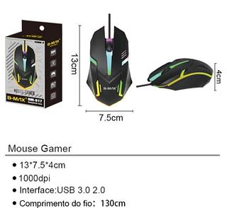 ￼Mouse Gamer 2400dpi Óptico Usb Led Rgb Precisão Profissional Jogos Pc