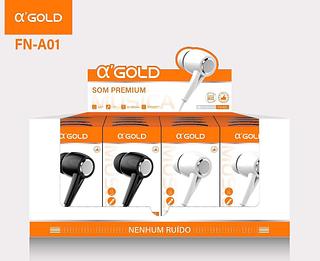 Fone de Ouvido com Fio e Borracha Entrada 3.5mm Microfone Integrado e Botão de pausa FN-A01
