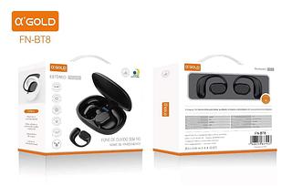 A'Gold FN-BT8 Fone de Ouvido Sem Fio Sport Bluetooth V5,3 Gancho Sem Borracha Prova Agua IPX5 Pro