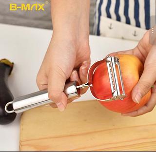 Descascador Fatiador de Alimentos 17,5cm Legumes Frutas Verduras Inox Resistente Fácil Prático Universal