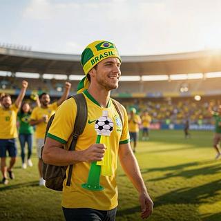 Touca de Tricot Brasil Copa do Mundo, Bandana Torcedor Ajustável, Lenço de Cabeça para Festas e Eventos Esportivos