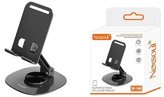 ￼Suporte Ajustável 360º para Mesa - Alumínio Base Rotatória para Smartphone e Tablet