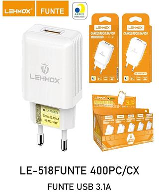 fonte LEHMOX QUALIDADE 3.1a 1usb