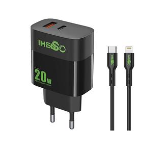 Carregador Turbo Entrada Dupla USB-A e USB-C saída Lightning