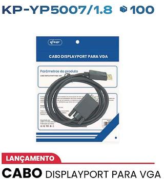 ￼Cabo Displayport Para Hdmi 4k 1,8m Adaptador Pc Tv Ps5 Note