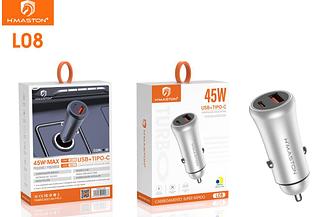 Fonte Carregador carro USB + Tipo-c 45W Hmaston