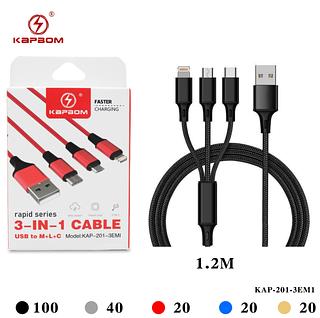 Cabo de Dados 3 em 1—kapbom