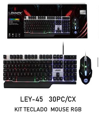 Teclado Game RGB Kit Com Mouse Lehmox