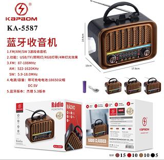 Rádio Retrô Vintage FM AM USB SD Bateria Bluetooth Radio Retro