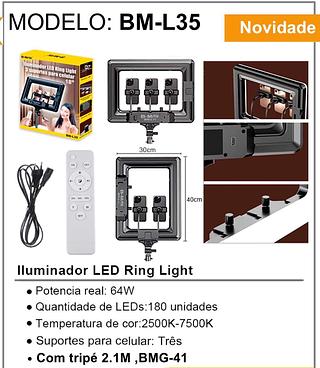 BAMX—Luminador LED Ring Light 64W， Quantidade de LEDs:180 unidades +Com trip 2.1M