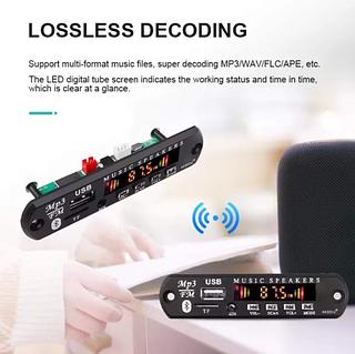 Módulo de Placa Decodificadora MP3 12V Bluetooth 5.0 com Reprodutor de Áudio USB para Carro