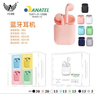 Fone Ouvido i12 Bluetooth 5.0 Conecta Automático altomex