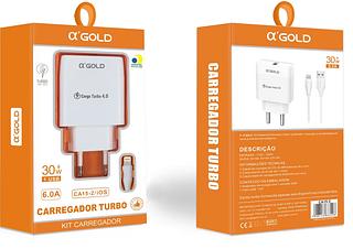 Carregador Completo TurboRápido 30w QC4.0 para iphone—AGOLD